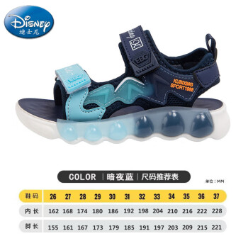 迪士尼男童凉鞋年夏季新款儿童鞋子女童软底沙滩鞋夏款中