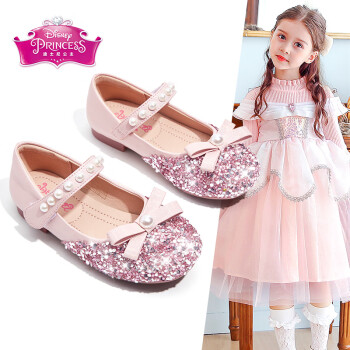 迪士尼（DISNEY）童鞋儿童皮鞋春秋女童公主鞋水晶鞋洋气单