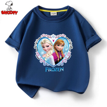 史努比冰雪公主童装女童t恤短袖宝宝夏季棉半袖衣服儿童夏装上衣